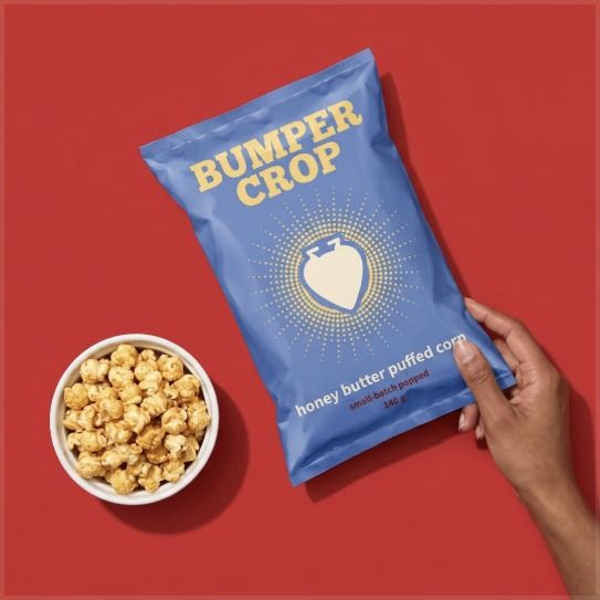 Popcorn bag on red